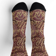 Christmas Socks Maroon Swirls