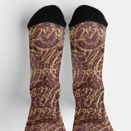Calcetines Christmas Socks Maroon Swirls