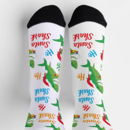 Calcetines Christmas Socks Santa Shark