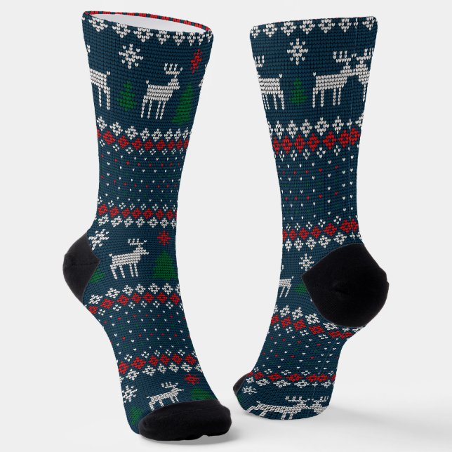 Calcetines Christmas Ugly Sweater Knitting Pattern Holiday (Angular)