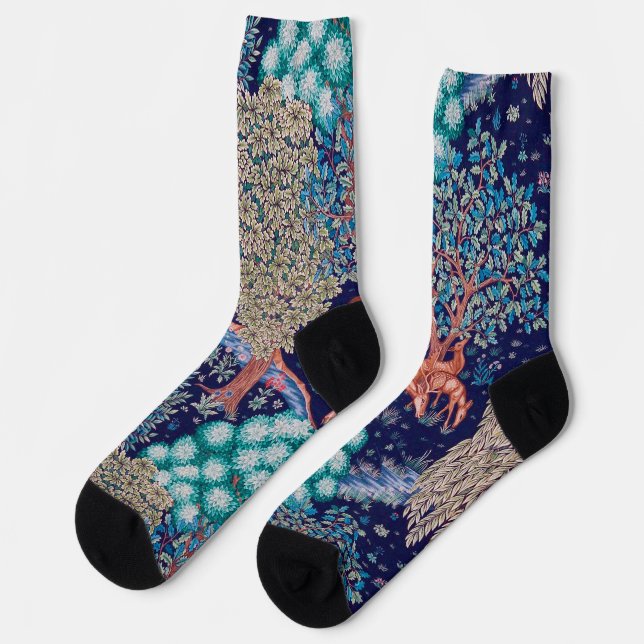 Calcetines Ciervos en el bosque, William Morris (Izquierda)