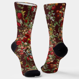 Calcetines Cinta floral con estampado de rosa victoriana de c