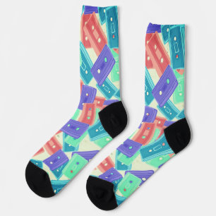 Calcetines Cintas Pastel Cassette - Música estética de los añ