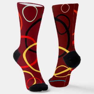 Calcetines círculo rojo de vacaciones de los navidades