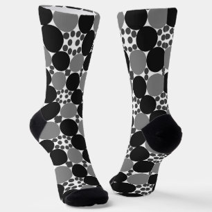 Calcetines Círculos Monocromos: Resumen Blanco Negro Y Gris,