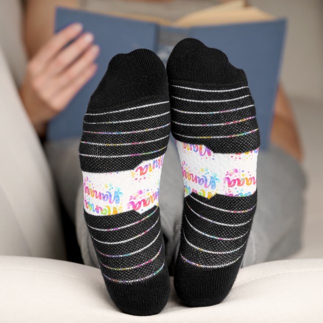 Calcetines Cita Divertida Colorida Soñadora con Salpicaduras  (Abajo)