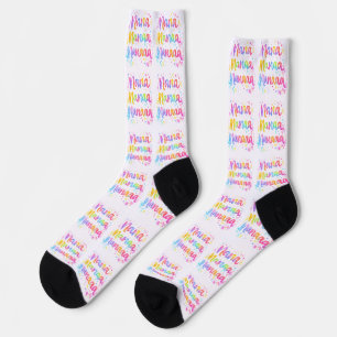 Calcetines Cita Divertida Colorida Soñadora con Salpicaduras 