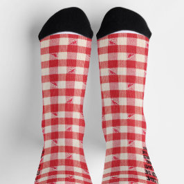 Calcetines Clambake Picnic Red Gingham Funny diciendo