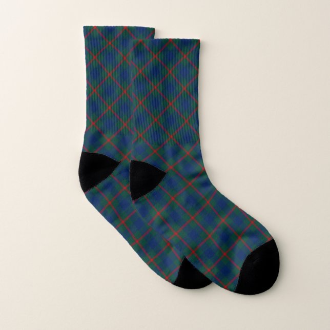 Calcetines Clan Agnew Tartan Green y Blue Plaid (Par)