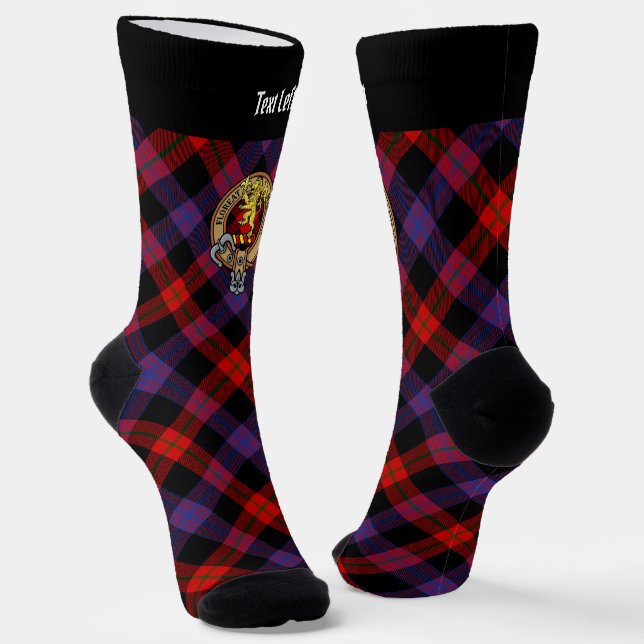 Calcetines Clan Brown Escudo sobre Tartán (Angular)