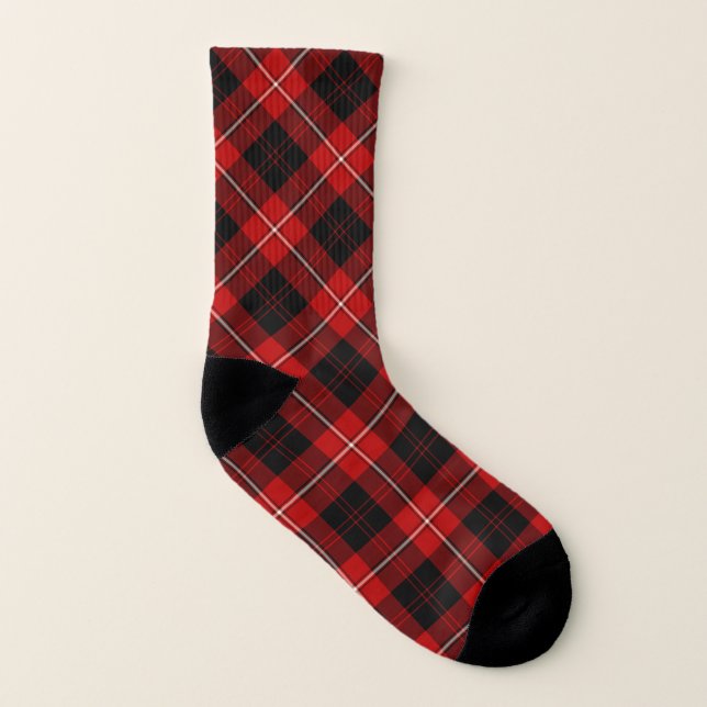Calcetines Clan Cunningham Tartan Red and Black Plaid (Parte interior izquierda)