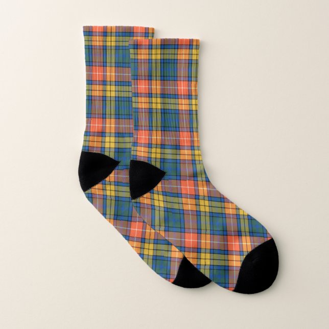 Calcetines Clan Escocés Buchanan Antiguo Tartán Plaid (Par)
