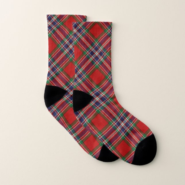 Calcetines Clan estilo escocés MacFarlane Tartan Plaid (Par)