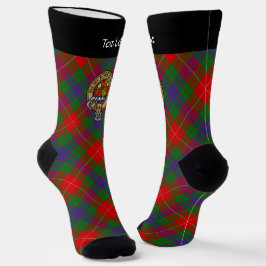 Calcetines Clan Fraser Escudo sobre zócalos de Tartán