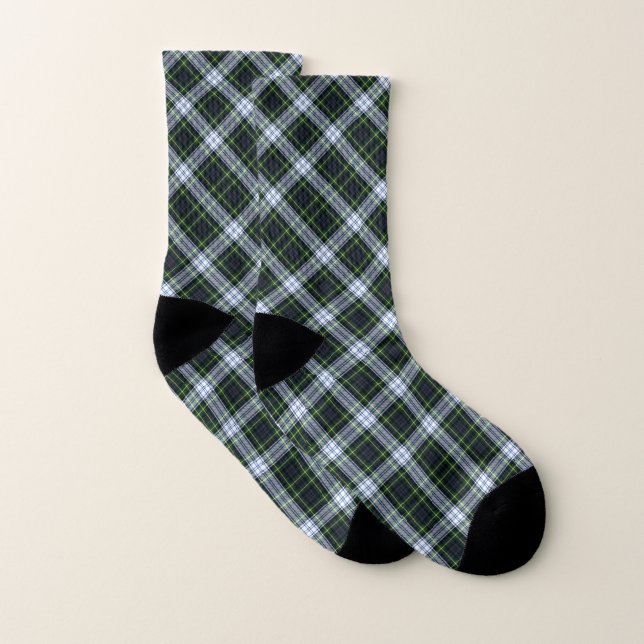 Calcetines Clan Gordon Tartan Plaid Green White Pattern (Par)