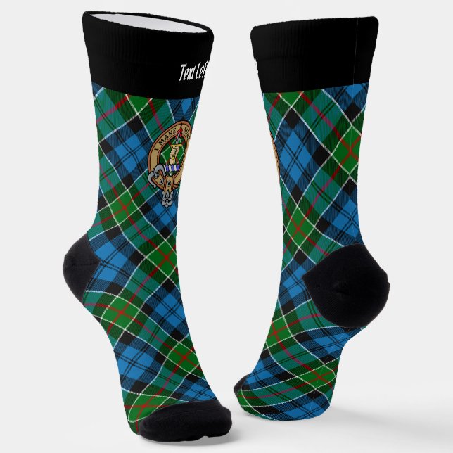 Calcetines Clan Kirkpatrick Escudo sobre Tartán (Angular)