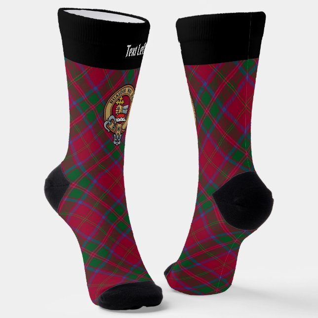 Calcetines Clan MacDougall Escudo sobre Tartán (Angular)