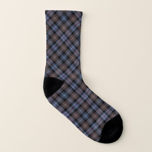 Calcetines Clan Mackenzie Tartan Light Blue and Brown Plaid (Parte interior izquierda)