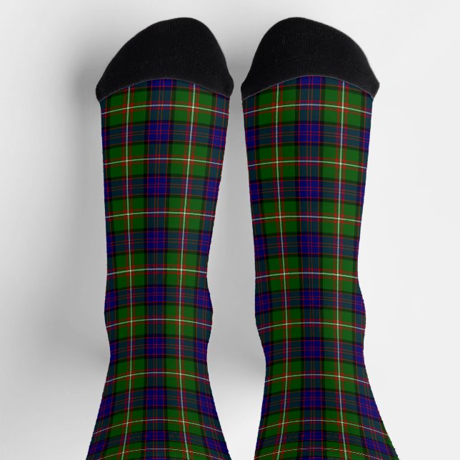 Calcetines Clanranald tartan azul plaga (Arriba)