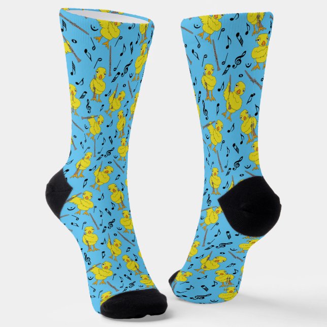 Calcetines Clarinet Chick Clarinets Music Notes Socks (Angular)