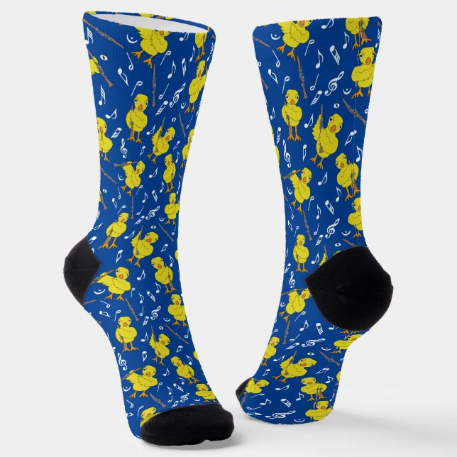 Calcetines Clarinet Chick Clarinets Music Notes Socks (Angular)