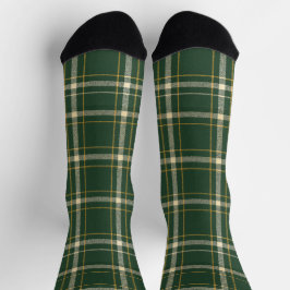 Calcetines Clásico Cuadro Verde Navideño