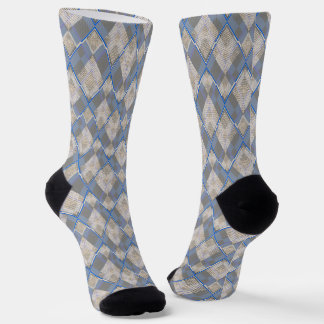 Calcetines Clásico diamante gris beige