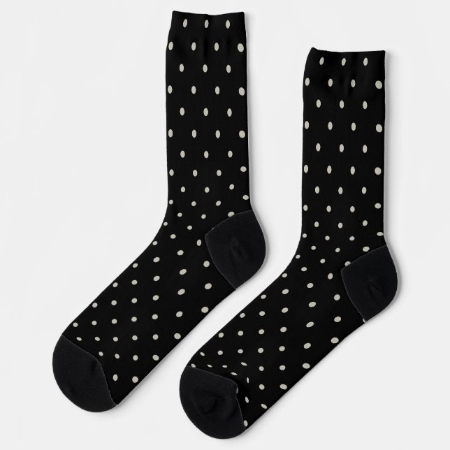 Calcetines Clásico Patrón de Lunares Monocromo (Izquierda)