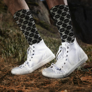 Calcetines Clásico y audaz Resumen gris Moda moderna Manly