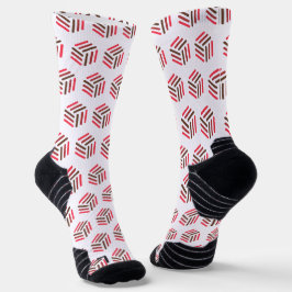 Calcetines Clásicos zócalos rojos y blancos | Honeycomb Inspi