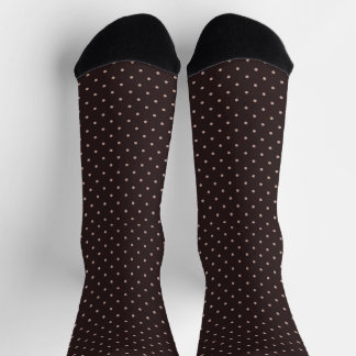 Calcetines Classic Polka Dot Pattern, Brown, Boho Polka Dots