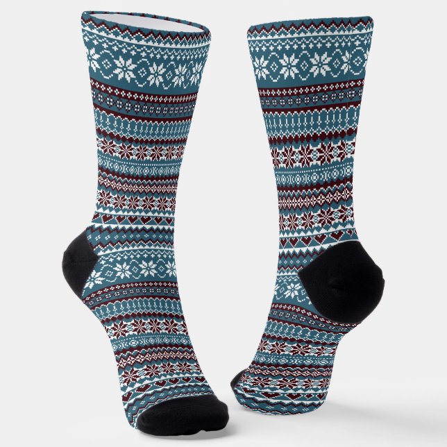 Calcetines Classic Scandinavian Christmas Sweater Pattern (Angular)
