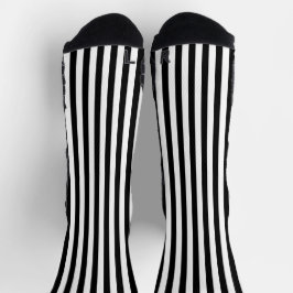 Calcetines Classic White and Black Stripe Decorative