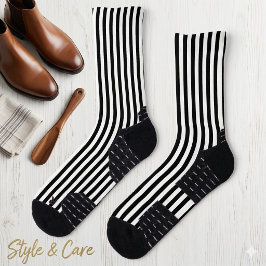 Calcetines Classic White and Black Stripe Decorative