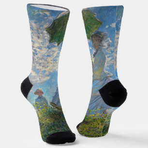 Calcetines Claude Monet - El paseo, mujer con sombrilla