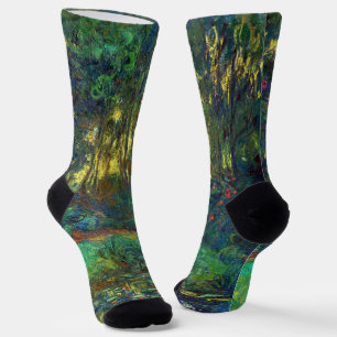 Calcetines Claude Monet - Esquina de un estanque con naves ac