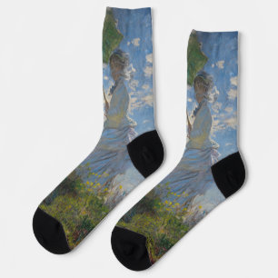 Calcetines Claude Monet Mujer con un Paraguas Arte Refinado