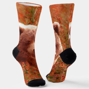 Calcetines Club de oso pardo en pintura de marihuana de fuego