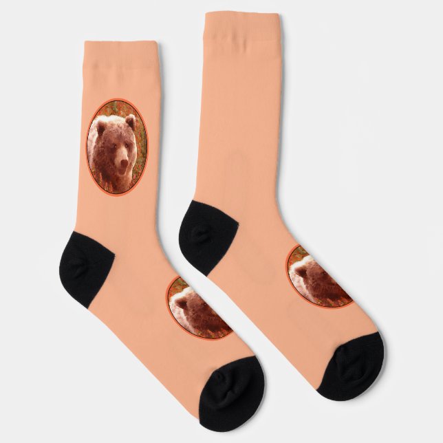 Calcetines Club de oso pardo en pintura de marihuana de fuego (Derecha)