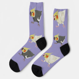 Calcetines Cockatiels Lutino Grises Normales Divertidos Enoja