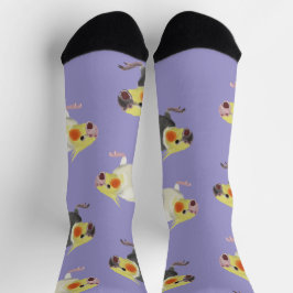 Calcetines Cockatiels Lutino Grises Normales Divertidos Enoja