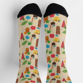 Calcetines Cócteles tropicales de Tiki Monogramados
