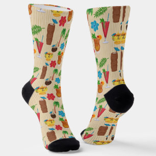 Calcetines Cócteles tropicales de Tiki Monogramados