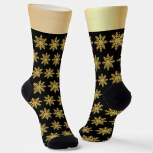 Calcetines Cojos de copos de nieve dorados