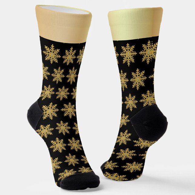 Calcetines Cojos de copos de nieve dorados (Subido por el creador)