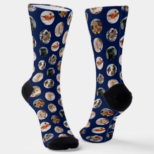 Calcetines Colage personalizado de 8 fotos de mascotas lindas