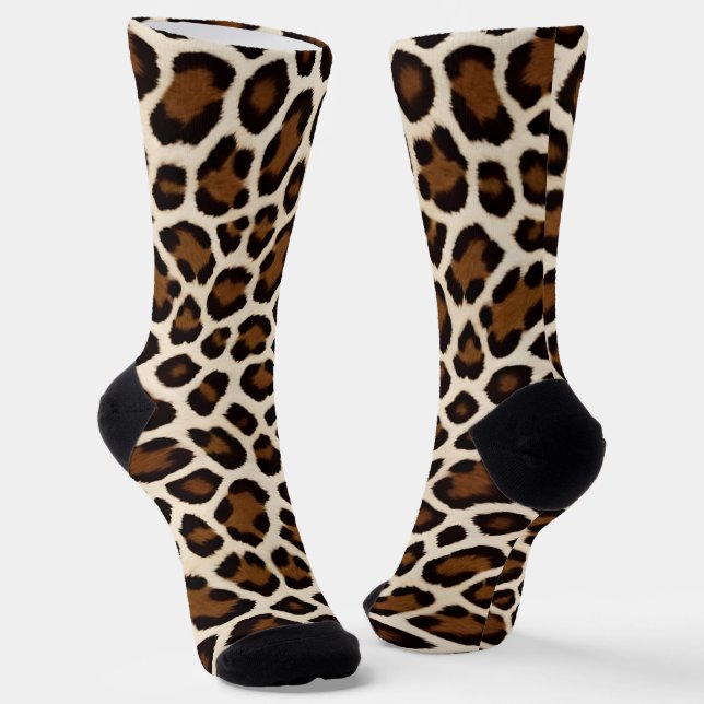 Calcetines Colección elegante de Leopardo Blanco de lujo (Angular)