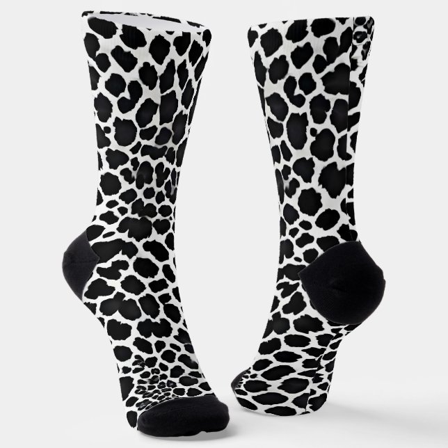 Calcetines Colección elegante de Leopardo Blanco Moderno de l (Angular)