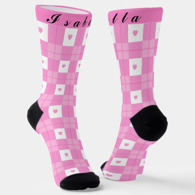 Calcetines Colección moderna de corazón rosado con mucho amor (Angular)