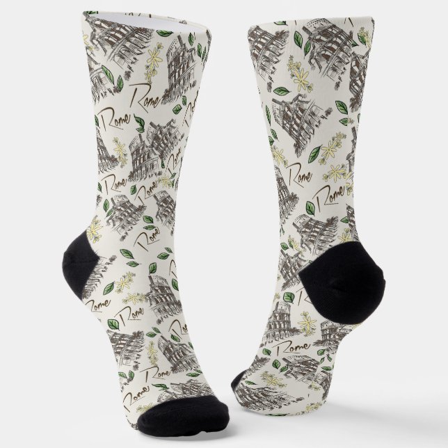 Calcetines Coliseo Romano con Flores  (Angular)